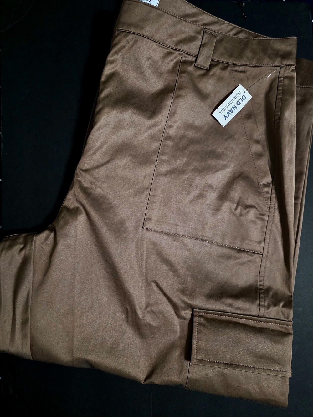 Old Navy Women's Utility Cargo Satin Trousers_Wine